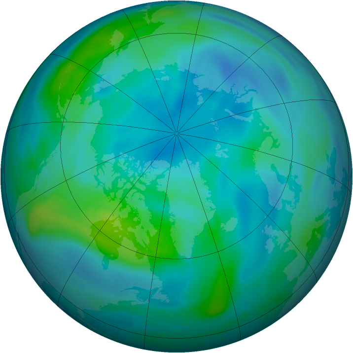 Arctic ozone map for 04 October 2005